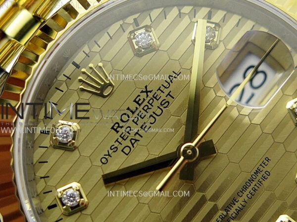 DateJust 36 SS 126233 904L SS/YG VSF 1:1 Best Edition Gold Fluted Dial Diamonds Markers on Jubilee Bracelet VS3235 – Bild 8