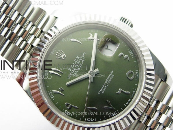 DateJust 41 126334 SS GMF 1:1 Best Edition Green Dial Arabic Markers on Jubilee Bracelet – Bild 8