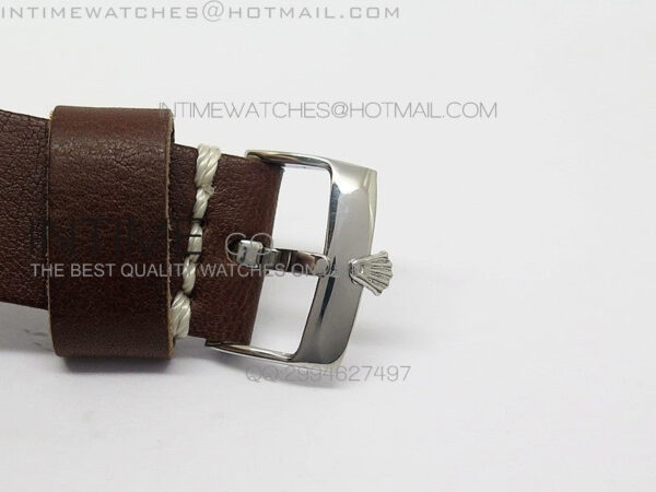 Datejust Engraved SS Case Red dial on Brown Leather Strap – Bild 8