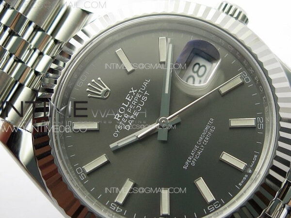 DateJust 41 126334 Clean 1:1 Best Edition 904L Steel Gray Stick Dial on Jubilee Bracelet VR3235 – Bild 9