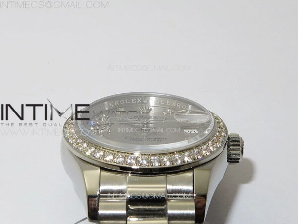 Datejust 28mm 279179 SS/Crystals APSF Best Edition Silver Dial Stars Crystals Markers on SS President Bracelet NH05 – Bild 7