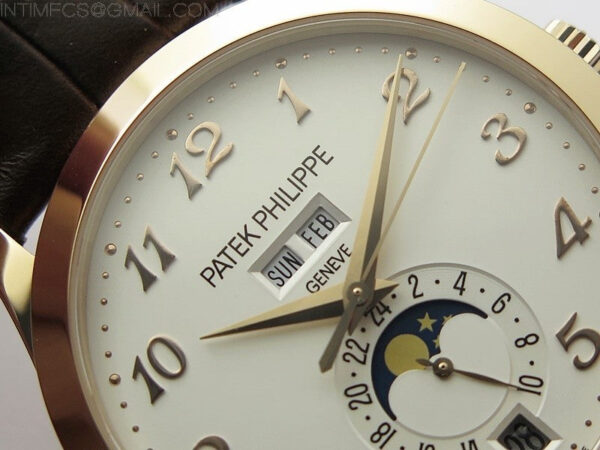 Annual Calendar Complications 5396 RG GRF Best Edition White dial Numbers Markers Blue Markers on Brown leather strap A324 – Bild 8