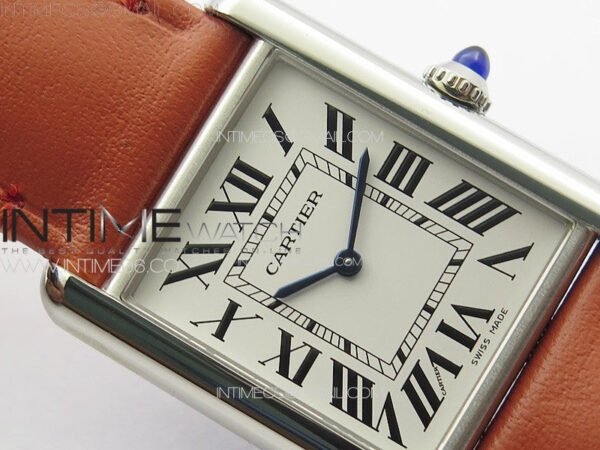 Tank Louis Ladies 25mm SS 8848F 1:1 Best Edition White Dial on Orange Leather Strap Ronda Quartz – Bild 8