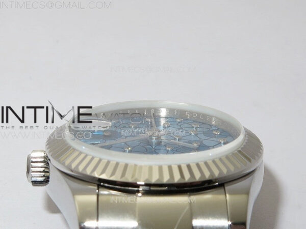 DateJust 31mm 278274 904L SS GMF Best Edition Blue Flowers Crystals Dial on 904L Oyster Bracelet A2824 – Bild 10