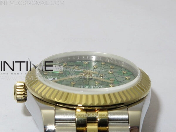 DateJust 31mm 278274 904L SS/YG GMF Best Edition Green Flowers Crystals Dial on 904L SS/YG Jubilee Bracelet A2824 – Bild 9