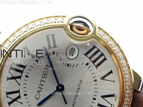 Ballon White 42mm Double Diamonds Bezel RG K3F 1:1 Best Edition White Texture Dial on Black Leather Strap A2824 – Bild 9