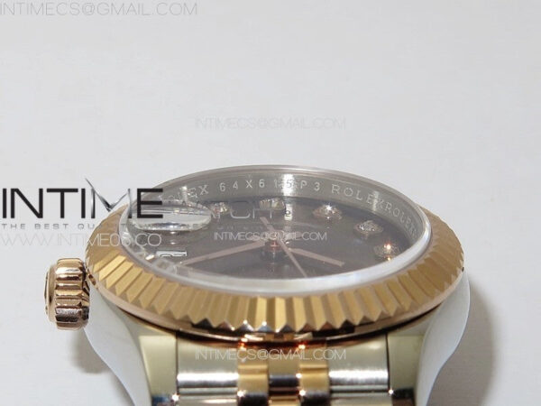 Datejust 28mm 279179 SS/RG APSF Best Edition Brown Dial Crystals Markers on SS/RG Jubilee Bracelet NH05 – Bild 9