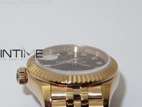 Datejust 28mm 279179 RG APSF Best Edition Brown Dial Crystals Markers on SS Jubilee Bracelet NH05 – Bild 9