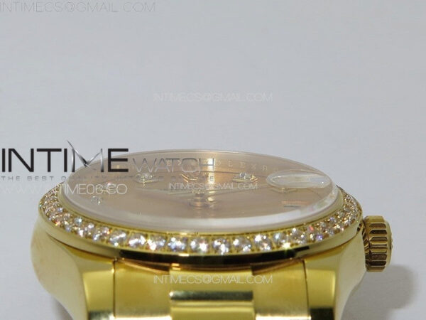 DateJust 31mm 178271 YG APSF Best Edition YG Dial Crystal Markers on President Bracelet A2824 – Bild 9