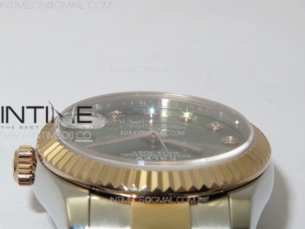 DateJust 31mm 72610 SS/RG APSF Best Edition Green Dial Crystals Markers on Oyster Bracelet A2824 – Bild 9