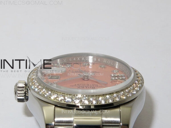 Datejust 28mm 279179 SS/Crystals APSF Best Edition Pink Dial Stars Crystals Markers on SS President Bracelet NH05 – Bild 9