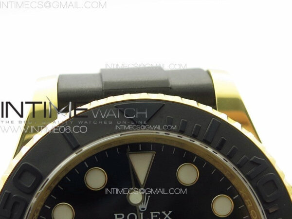 Yacht-Master 126655 YG 3EF 1:1 Best Edition 3D Black Ceramic Bezel on Black Rubber Strap VR3235 – Bild 8