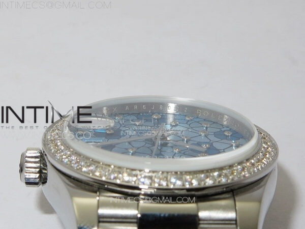 DateJust 31mm 278274 904L SS/Crystals Bezel GMF Best Edition Blue Flowers Crystals Dial on 904L President Bracelet A2824 – Bild 9