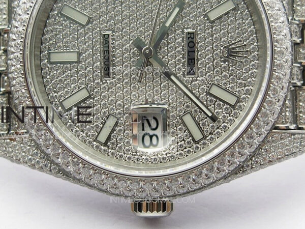DateJust 41 126334 Full Paved Diamonds BP Best Edition Diamonds Dial Stick Markers on Jubilee Bracelet A2824 – Bild 9