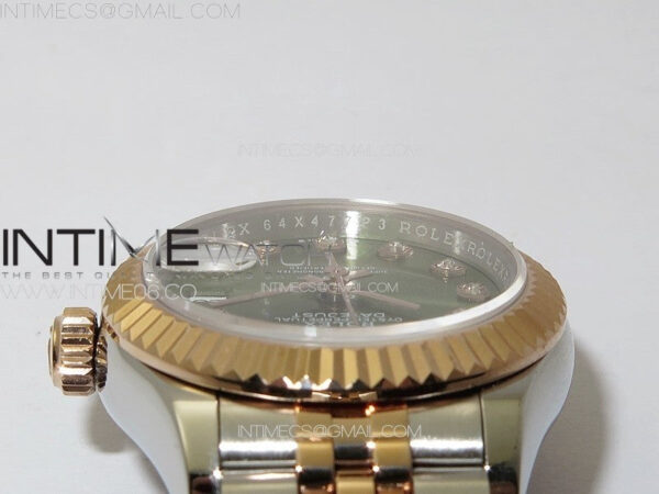 Datejust 28mm 279179 SS/RG APSF Best Edition Green Dial Crystals Markers on SS/RG Jubilee Bracelet NH05 – Bild 9