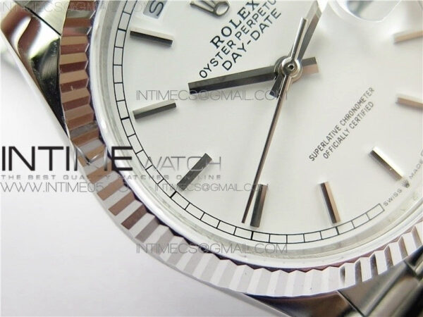 Day-Date 36 128239 SS BP Best Edition White Sticks Markers Dial on SS President Bracelet – Bild 9