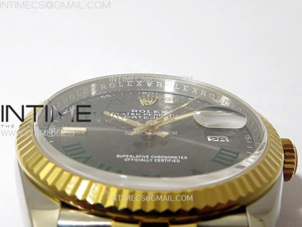 DateJust 36 SS 126233 904L SS/YG VSF 1:1 Best Edition Gray Dial Green Roman Markers on Jubilee Bracelet VS3235 – Bild 8