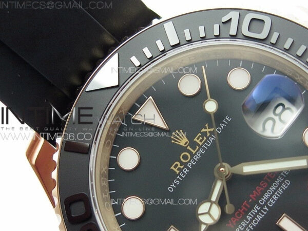 Yacht-Master 126655 3EF 1:1 Best Edition 3D Black Ceramic Bezel on Black Rubber Strap VR3235 – Bild 9