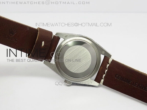 Datejust Engraved SS Case Red dial on Brown Leather Strap – Bild 9