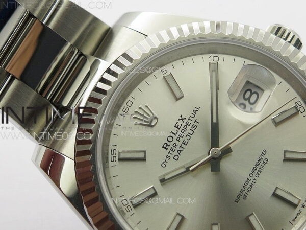 DateJust 41 126334 NTF 1:1 Best Edition 904L Steel Silver Stick Dial on Oyster Bracelet VR3235 – Bild 9