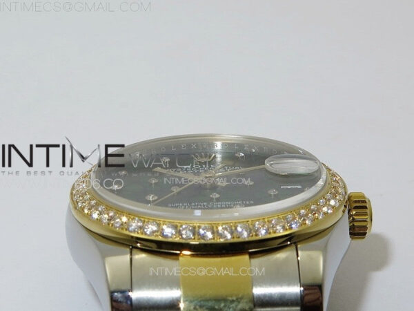 DateJust 31mm 72610 Crystals Bezel SS/YG APSF Best Edition Blue Flowers Crystals Dial on Oyster Bracelet A2824 – Bild 9