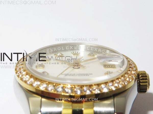 Datejust 28mm 279173 Crystals Bezel SS/YG APSF Best Edition Green Dial Crystals Markers on Jubilee Bracelet NH05 – Bild 9