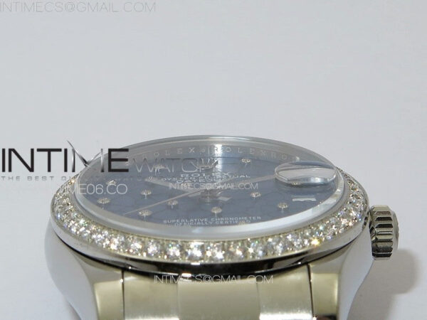 DateJust 31mm 72610 Crystals Bezel SS APSF Best Edition Blue Flowers Crystals Dial on Oyster Bracelet A2824 – Bild 9