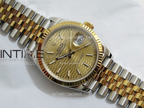 DateJust 36 SS 126233 904L SS/YG VSF 1:1 Best Edition Gold Fluted Dial Sticks Markers on Jubilee Bracelet VS3235 – Bild 9