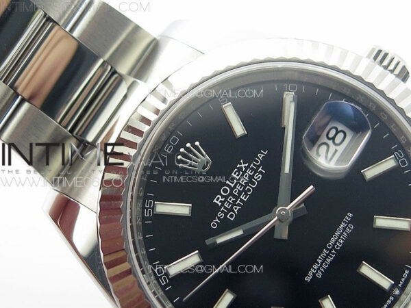 DateJust 41 126334 Clean 1:1 Best Edition 904L Steel Black Stick Dial on Oyster Bracelet VR3235 – Bild 9