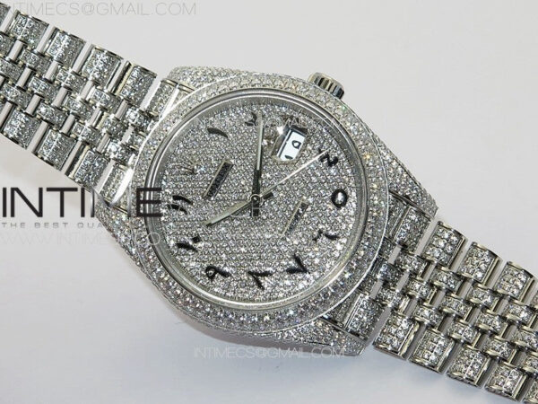 DateJust 41 126334 Full Paved Diamonds BP Best Edition Diamond Dial Arabic Markers on Jubilee Bracelet A2824 – Bild 11