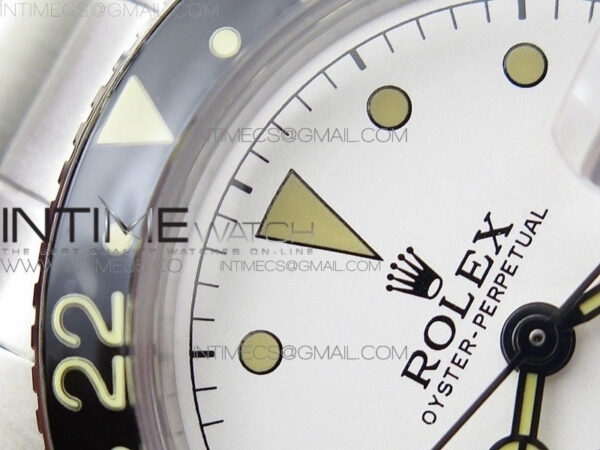 Vintage GMT Master 6542 Black/Red Bezel B12 White Dial on SS Bracelet A2836 – Bild 8