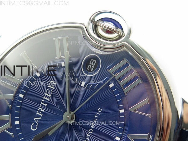 Ballon Bleu 42mm SS K3F 1:1 Best Edition Blue Texture Dial on Blue Leather Strap A2824 – Bild 9