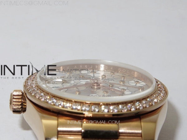 DateJust 31mm 278274 RG Crystals Bezel GMF Best Edition Silver Flowers Crystals Dial on RG President Bracelet A2824 – Bild 9