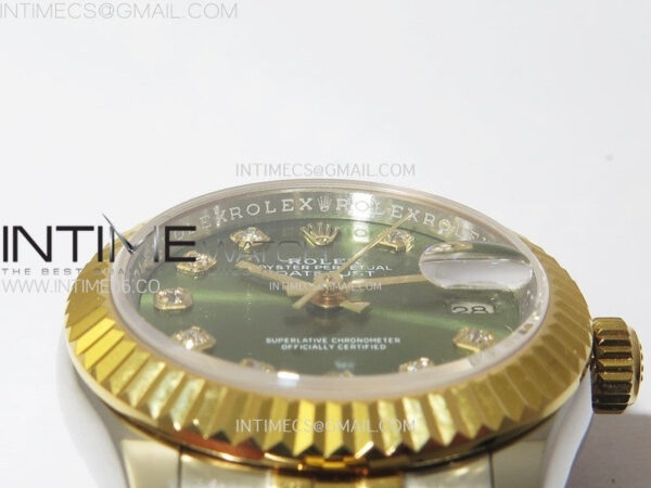 Datejust 28mm 279173 SS/YG APSF Best Edition Green Dial Crystals Markers on Jubilee Bracelet NH05 – Bild 7