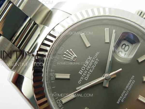 DateJust 41 126334 Clean 1:1 Best Edition 904L Steel Gray Stick Dial on Oyster Bracelet VR3235 – Bild 9