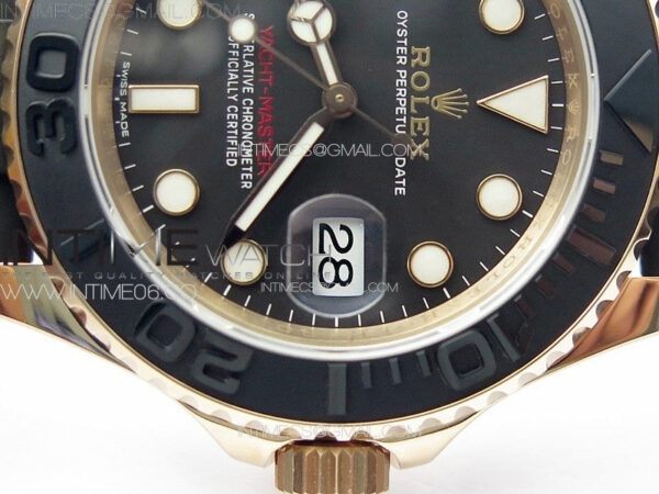 Yacht-Master 116655 40mm 904L RG VSF 1:1 Best Edition Black Dial on Oysterflex Rubber Strap VS3135 – Bild 9