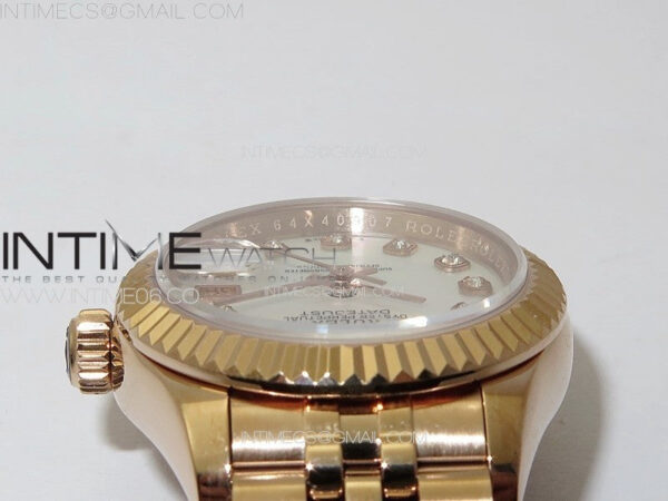 Datejust 28mm 279179 RG APSF Best Edition White MOP Dial Crystals Markers on SS Jubilee Bracelet NH05 – Bild 9