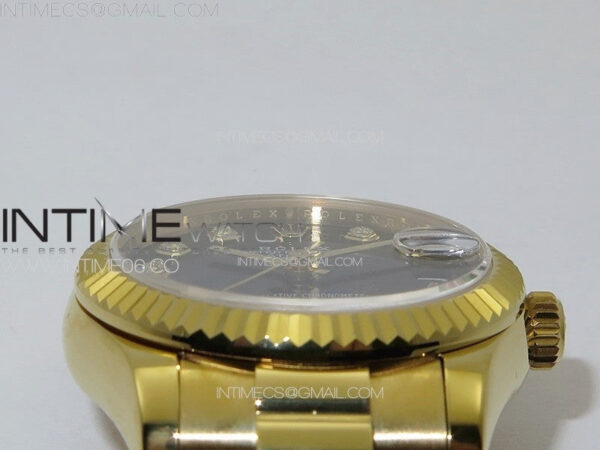 DateJust 31mm 178271 YG APSF Best Edition Black Dial Crystal Markers on President Bracelet A2824 – Bild 9