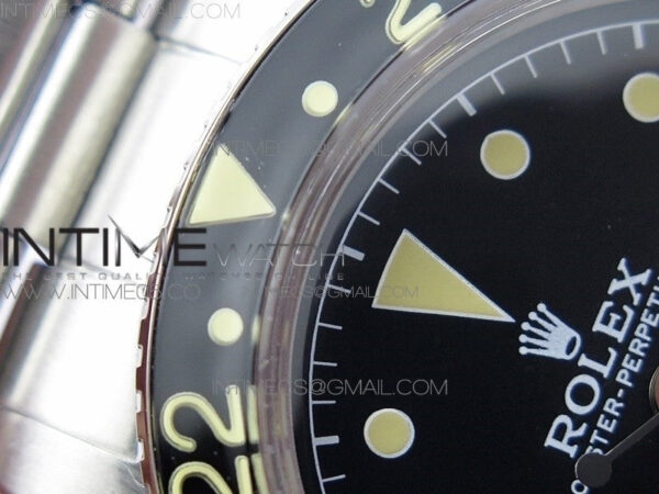 Vintage GMT Master 6542 Black/Red Bezel B12 Black Dial Style02 on SS Bracelet A2836 – Bild 9