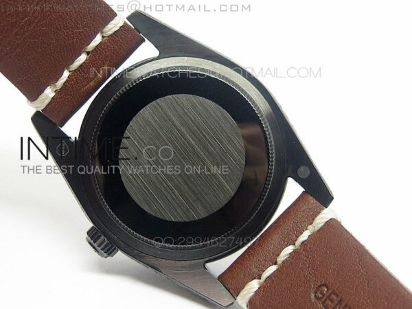 Datejust Engraved DLC Case Black dial on Brown Leather Strap – Bild 9