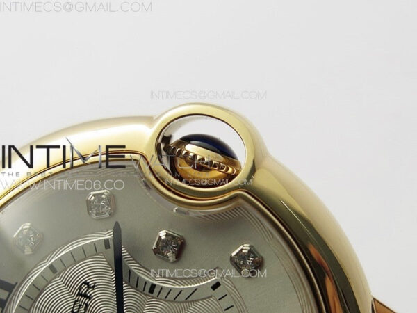 Ballon Bleu 36mm RG K3F 1:1 Best Edition White Textured Dia Markers Dial On Black Leather Strap A076 – Bild 9