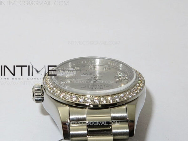 Datejust 28mm 279179 SS/Crystals APSF Best Edition Silver Dial Stars Crystals Markers on SS President Bracelet NH05 – Bild 9