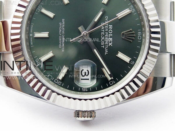 DateJust 41 126334 NTF 1:1 Best Edition 904L Steel Green Stick Dial on Oyster Bracelet VR3235 – Bild 9