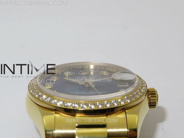 DateJust 31mm 178271 YG APSF Best Edition Blue MOP Dial Crystal Markers on President Bracelet A2824 – Bild 9