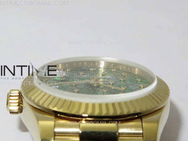 DateJust 31mm 278274 YG GMF Best Edition Green Flowers Crystals Dial on YG President Bracelet A2824 – Bild 9