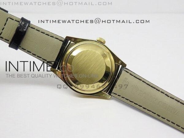 DayDate YG 36mm Slier Gray Dial Diamond Bezel On Leather Strap – Bild 9
