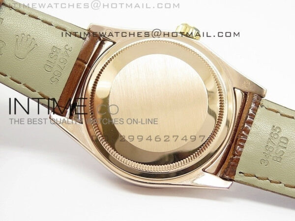 DayDate RG 36mm Pink MOP Dial Diamond Bezel On Leather Strap – Bild 9
