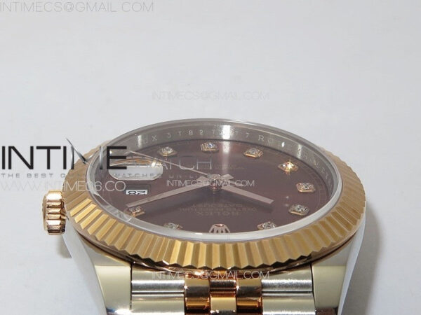 DateJust 41 126331 904L SS/RG GMF 1:1 Best Edition Rrown Dial Crystals Markers On Jubilee Bracelet VR3235 – Bild 10