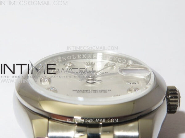 Datejust 28mm 279166 Smooth Bezel SS APSF Best Edition White MOP Dial Crystals Markers on SS Jubilee Bracelet NH05 – Bild 9