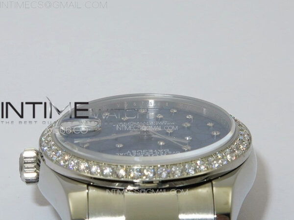 DateJust 31mm 72610 Crystals Bezel SS APSF Best Edition Blue Flowers Crystals Dial on Oyster Bracelet A2824 – Bild 10